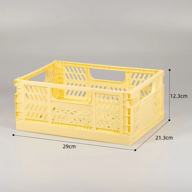 PP Collapsible Storage Crate for Home Kitchen Foldable Plastic Crate on Office Desk