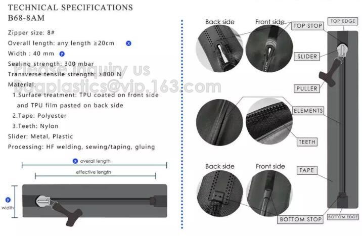 Outdoor Bags ZIPPER, Cooler Bags ZIP, Storage Bags ZIP, Beach Bag ZIPPER, Protective and heavy duty clothing ZIPPER