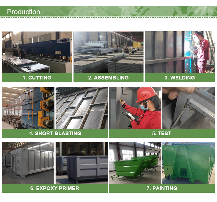 Waste Treatment Front Lift Bin Skip Bins Front Load Garbage Bins Customized