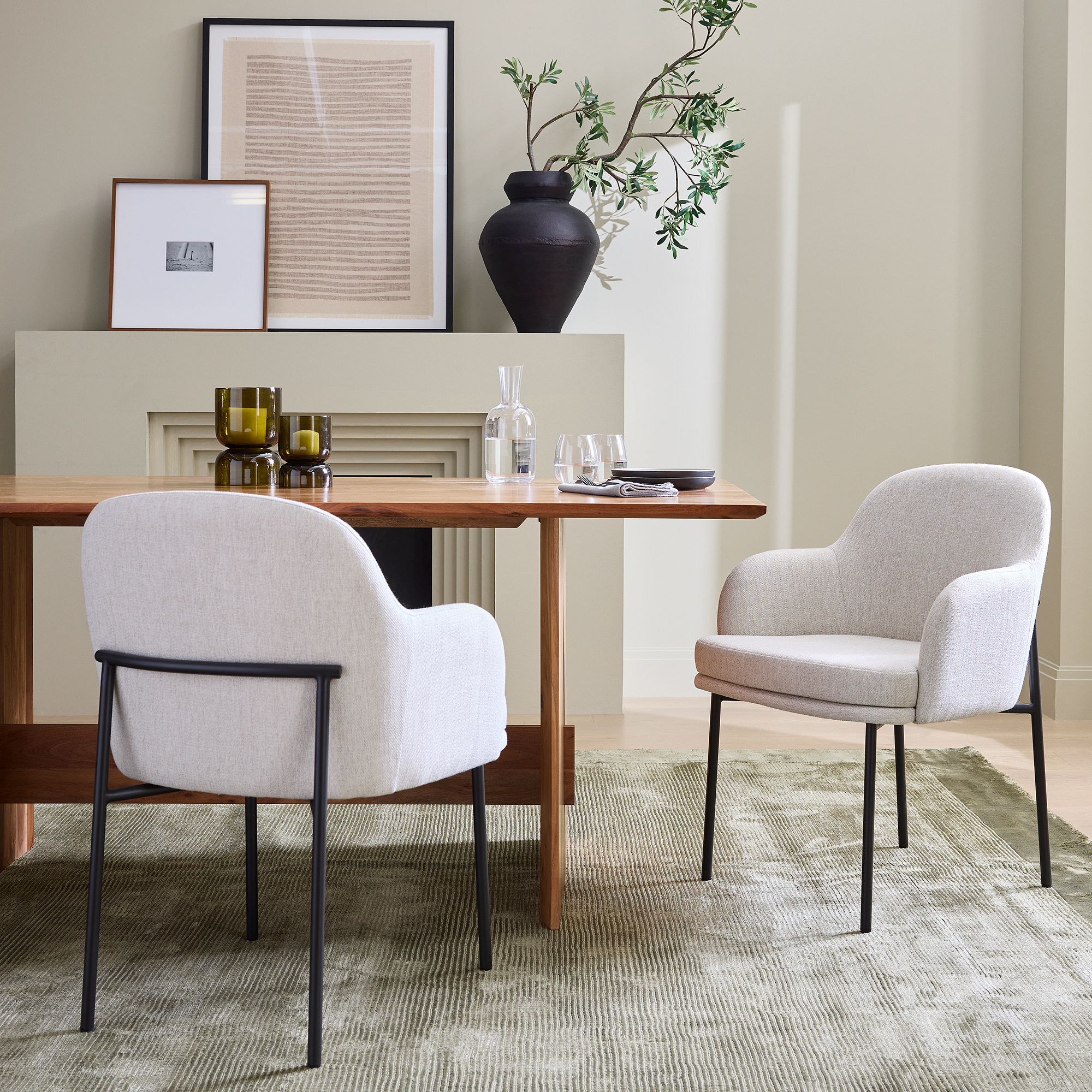 Stainless Steel Frame Boucle Dining Chairs Velvet Contemporary Dinette Sets