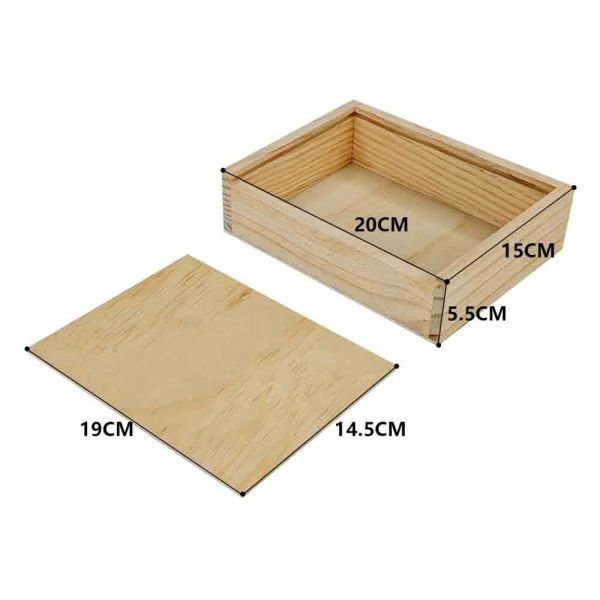 Blank Sublimation Wooden Storage Boxes With Sliding Lid Custom Wood Box