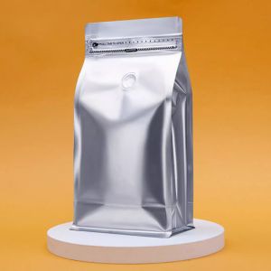 Quality Silver 340G 454G 1000G Compound Material Plastic Coffee Packaging Bag wholesale