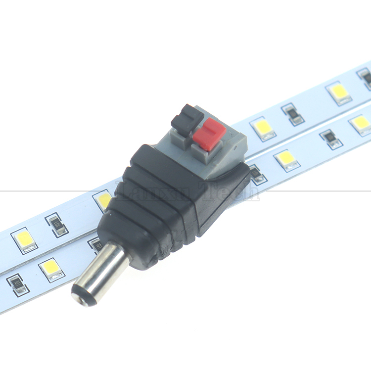 Solderless Press Button DC 5.5*2.1mm Male Female Barrel Jack to 2p Wire Cable Connector for LED Strip Camera