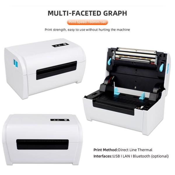 Desktop Stand Label Thermal Printer USB/LAN/BT/WIFI Stock for Shipping Address Labels