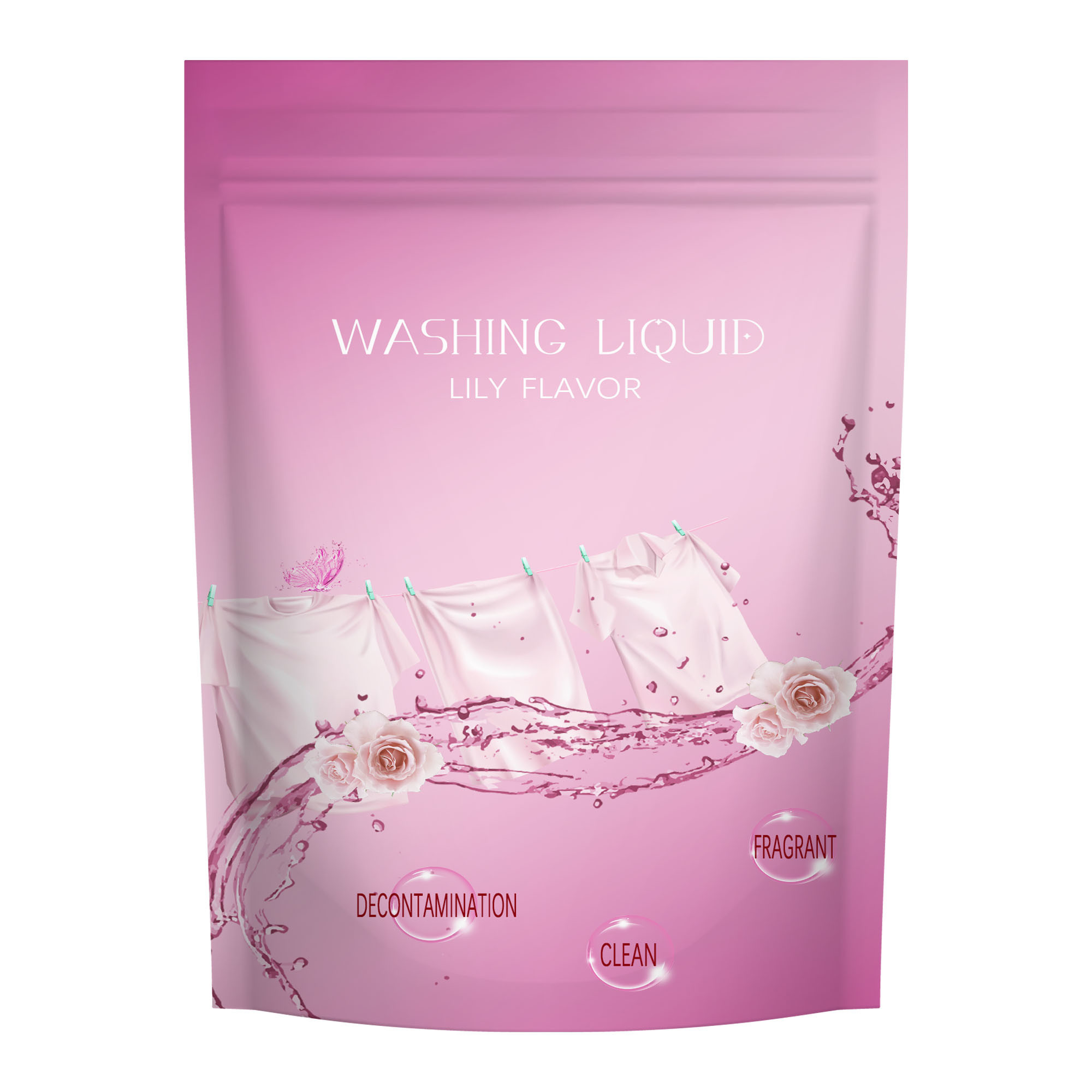 Glossy Recyclable Packaging Bags Stand Up Zipper Pouch Laundry Condensate Beads 25 Pcs