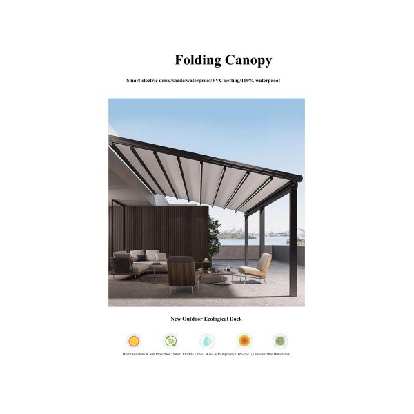 Outdoor Aluminum Motorized Automatic Retractable Awnings Extendable Patio Canopy Gear Box Coated Balcony Pergola Shade Solutions