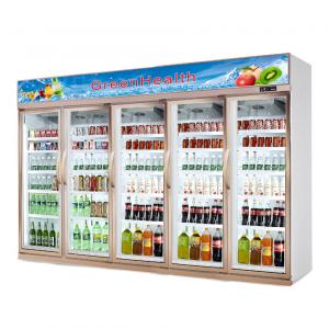 China Glass Door Upright Commercial Beverage Refrigerator For Supermarket on sale