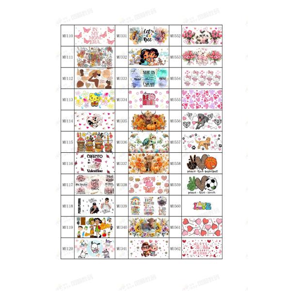 0.075mm 0.1mm UV DTF Cup Wrap DTF Transfer Film Custom 3D Transfer Labels Hot Peeling