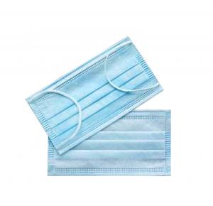 China Blue Color Isolation Face Mask 3 Ply With Non Woven Melt Blown Spun Bond on sale