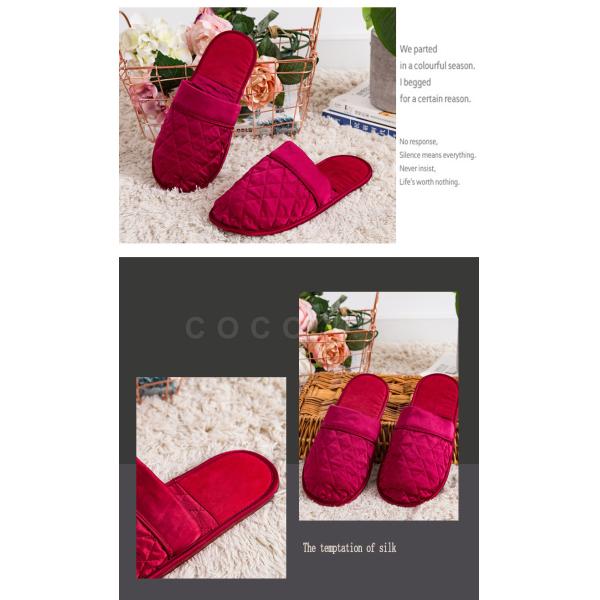 Non Slip 19mm Leisure Time Shoes , Indoor Mulberry Womens Silk Slippers