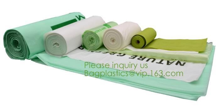 cornstarch made 100% eco friendly direct manufacturing factory compostable garbage bags on roll with drawstring bagease