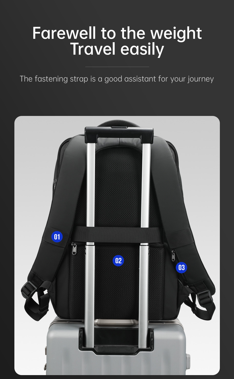 Double Layers Zipper Travel Laptop Backpack Office Computer Bag 35 Litre