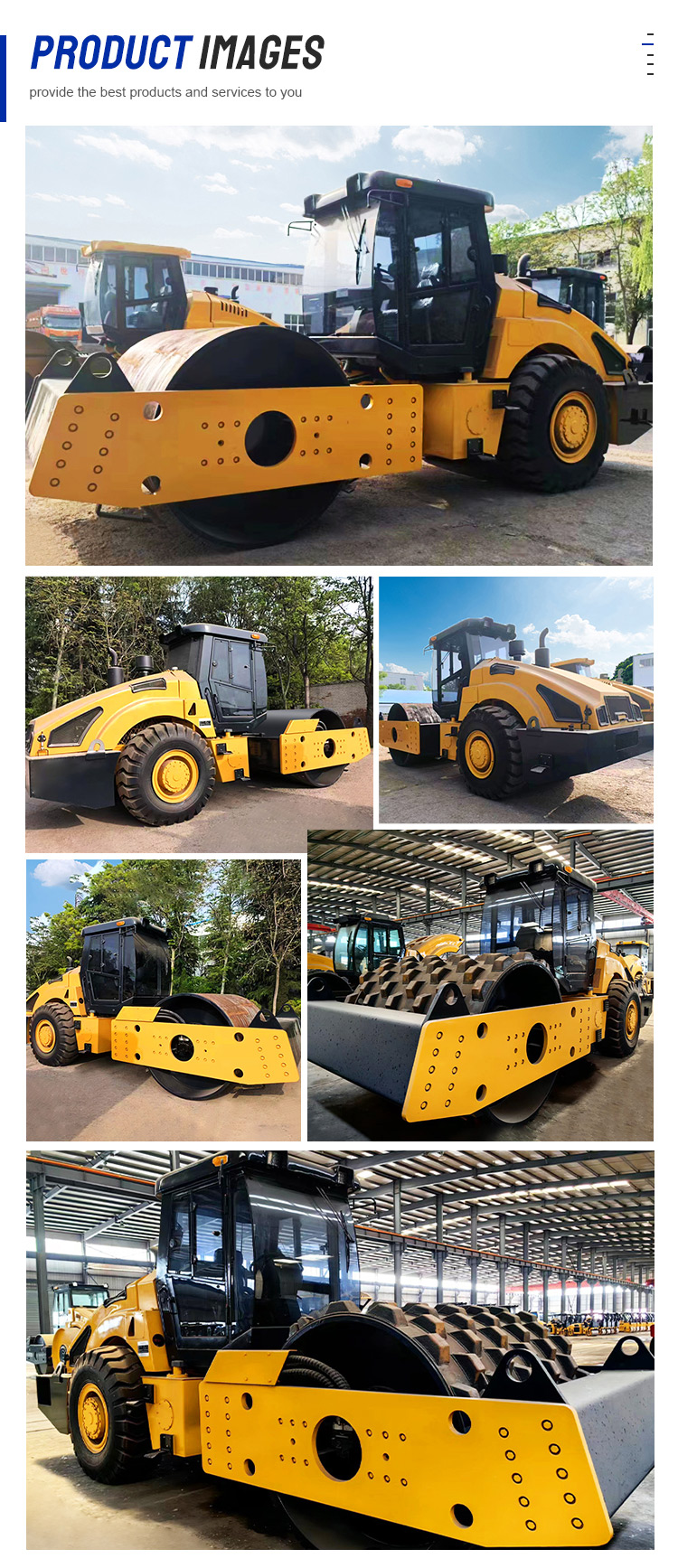 30° Grade Ability 20 Ton Vibratory Road Roller Machine with 28/35Hz Vibration Frequency