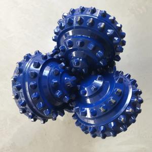 Quality Blue API Three Cones Bit Tri Roller Cone Bit Hard Faced Bearing Surface wholesale