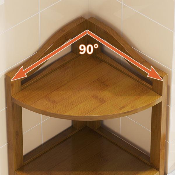 Y Mail Packing Space-Saving Corner Kitchen Storage Shelves Free-Standing Spice Organizer Holder with Bamboo Material