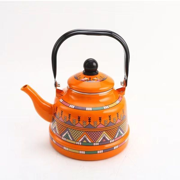 Handmade Turkish Tea Set Enamel Kettle Stovetop Kettle Gas Stove Enamel Teapot Coffee Pot 0.7L 1.2L 1.5L Capacity