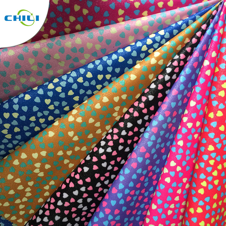 Flower Pattern Printed Faux Leather Fabric Modern Design Eco Friendly