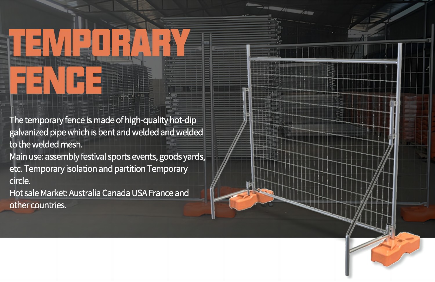 Sturdy Rust Resistant Temporary Chain Link Fence Galvanized Canada For Construction