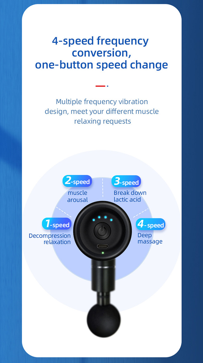 Cordless Rechargeable 2400mAh Mini Muscle Massage Gun Amplitude 7.5mm