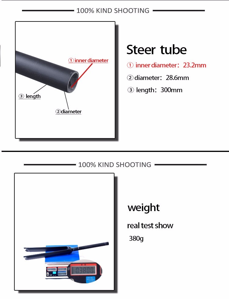 Straight Tube Racing Carbon Road Bike Fork 700C V Brake