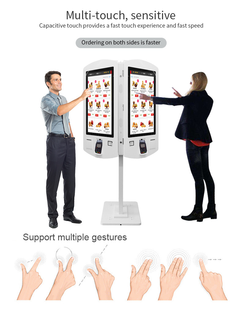Double Sided Self-Service Payment Terminal Kiosk With QR Scanner POS Brackets Printer