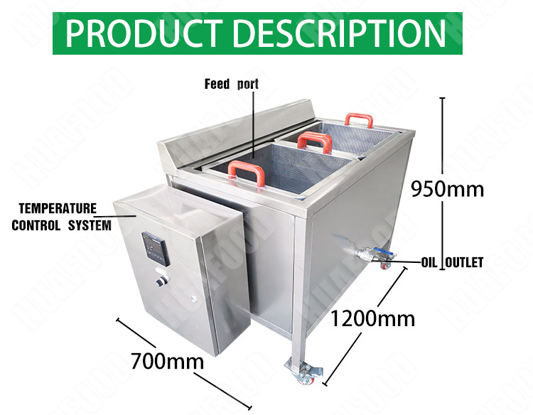 Peanut / Potato Chips Automatic Fryer Machine 9KW 304 Stainless Steel Material