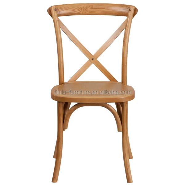 Restaurant and Hotel Solid Wood Woven Cross Back Chair in Modern Nordic Style for Wedding