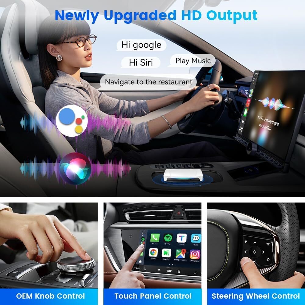 Tbox UHD USB HDMI Port 8G 128Gb SM6225 Android 13 Video Ai Box Wireless Adapter Carplay for Youtube Netflix