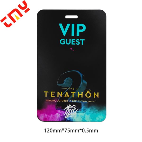 Custom Printed Vip Pass Metal Event Lanyards Badges With Logo for Business Conference