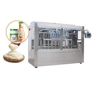 China Automatic 250ml 500ml Glass Bottle Jar cream Cheese Sauce Filling Machine With Heating And Mxing on sale