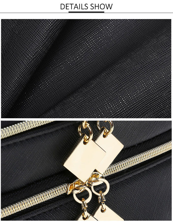 Waterproof PU Leather Cylinder Bucket Makeup Bag With Mirror