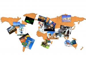 Quality New Style Factory Wholesale 16 Pieces Adhesive Corkboard World Map for a Gift wholesale