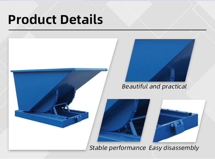 Low Profile Self Dump Hopper / Metal Waste Bin / Steel Dumpster