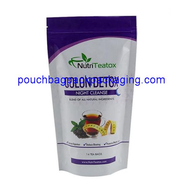 Stand up tea pouch with printing, stand up bag pouch resealable