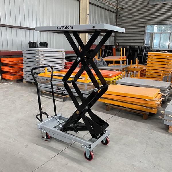 Hot Sales Mobile 800Kg Payload Capacity Platform 1010mm * 520mm Manual Scissor Lifter Tables Max Height 1410mm