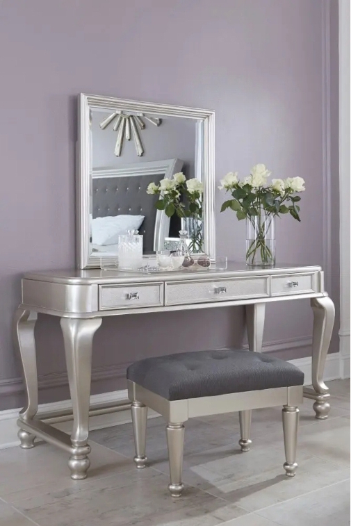 ODM Mirrored Bedroom Set King Full Size Platform Bed Home Furniture