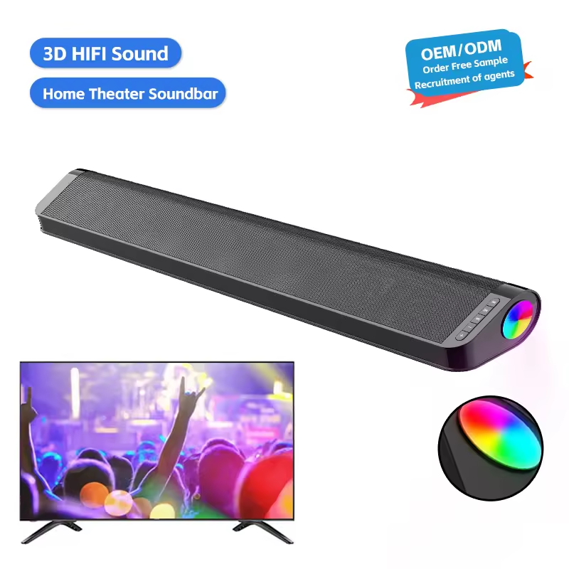 2500mAh 3.7V Battery Capacity TV Sound Bar with Subwoofer and RGB Wireless Bluetooth