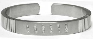 Fashion health stainless steel titanium magnetic bangle with diamond