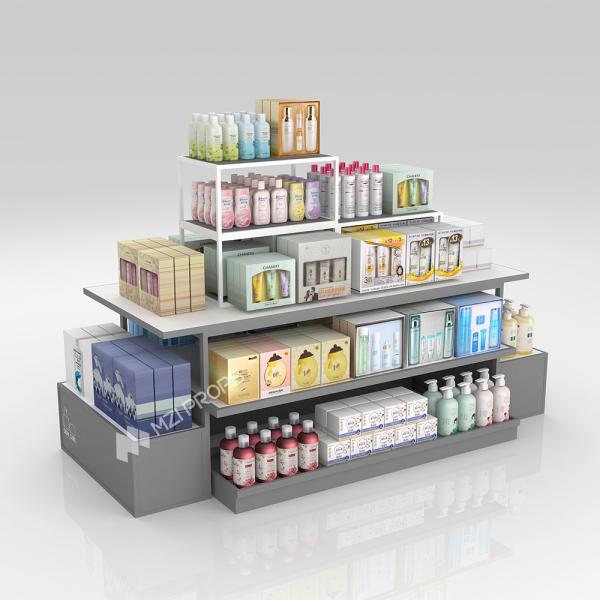 MultiFunctional Universal Promotion Cabinet Gray Skincare Display Shelf For
