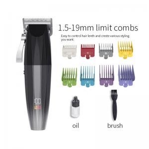 China Usb Charging Cordless Hair Trimmer Black Stainless Steel Blade Adjustable Shaving Machine on sale
