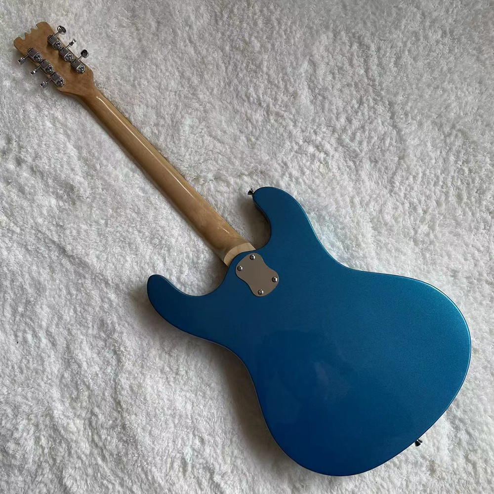 Custom 1966 Ventures Mosrite Zero Fret JRM Johnny Ramone Electric Guitar Tremolo Tailpiece in Blue Color