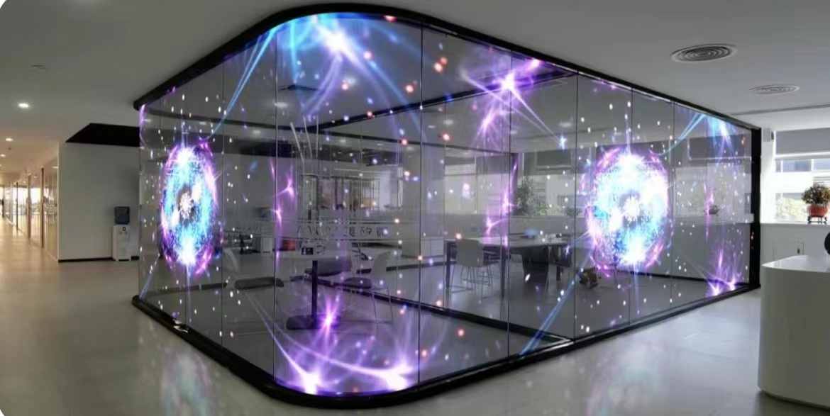 Customized Lightweight Holographic Ultra-Thin Transparent LED Film Screen for Shopping Mall Window