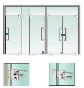 China Aluminum Alloy Frameless Swing Glass Door , Tempered Commercial Double Glass Door on sale