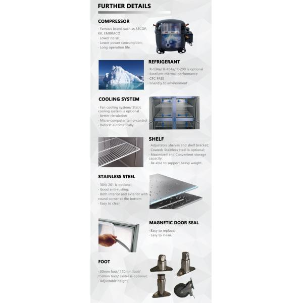 Commercial 420L Upright Double Door Fridge Restaurant Kitchen Appliance Kitchen Fridge