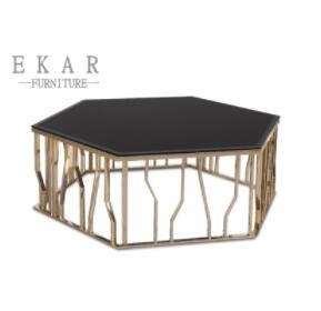 Modern Fashionable Round Metal and Walnut Coffee Table