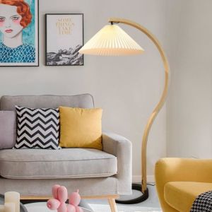 Creative Pleated Rattan Standing Lamp for bedroom living room