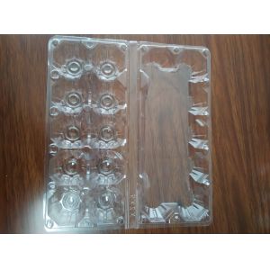 Clear transparent plastic tray for eggs