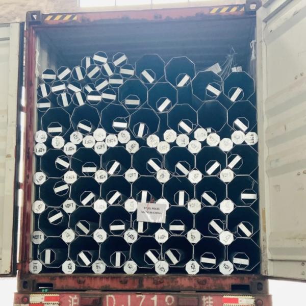 40FT 12192mm 3.0mm Electric Steel Pole Q355B Hot Dip Galvanized Steel Posts