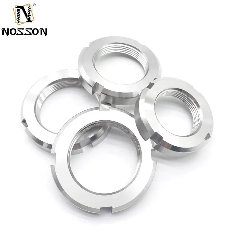 Stainless Steel Shaft Lock Nut Round Type Slotted Nuts with Galvanized Finish and Imperial Measurement System 8mm Bolts