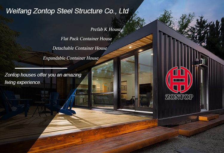 Zontop Summer House Restaurant 40 Feet Portable Luxury Shipping Storage Buildings Prefab Container House